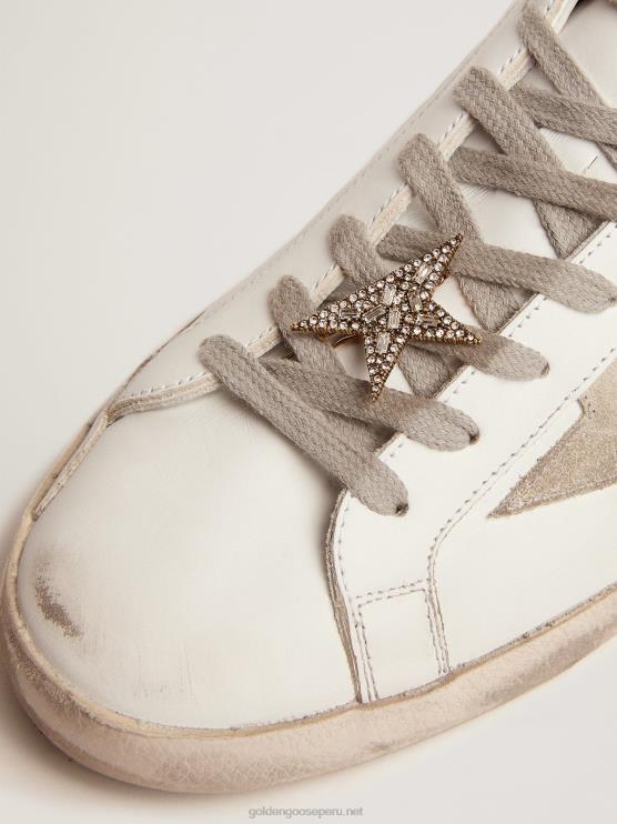 FDVPX395 Golden Goose mujer Cierre de encaje en forma de estrella en color oro viejo con cristales decorativos