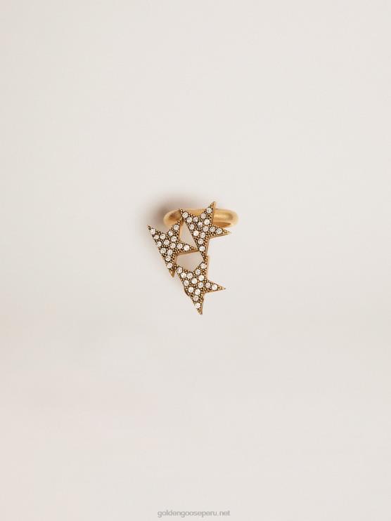 FDVPX399 Golden Goose mujer Arete colgante individual de la colección star jewelmates en color oro viejo con cristales decorativos
