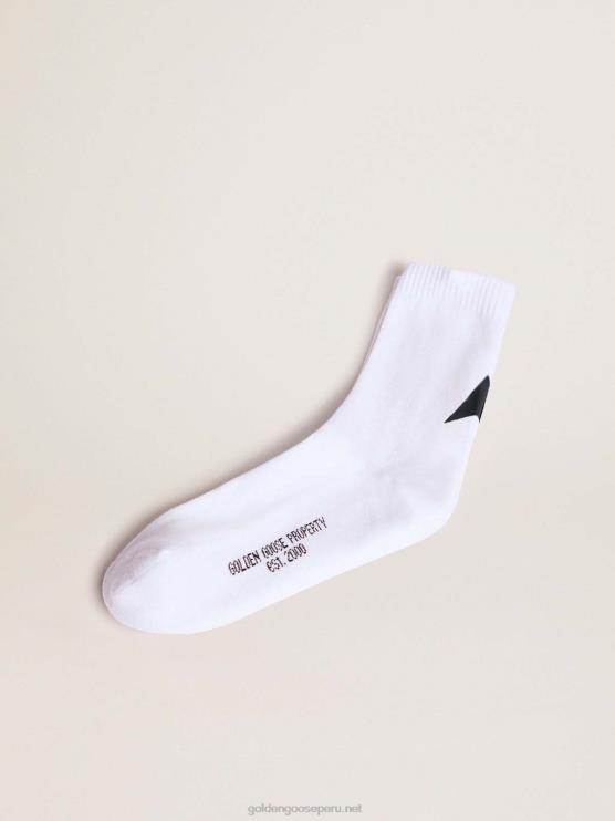 FDVPX315 Golden Goose mujer calcetines colección estrella blanca con estrella negra a contraste