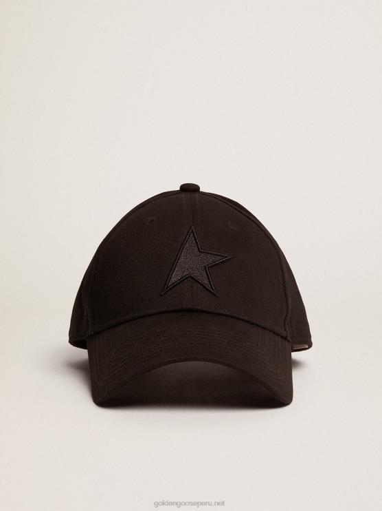 FDVPX377 Golden Goose mujer gorra de beisbol negra con estrella