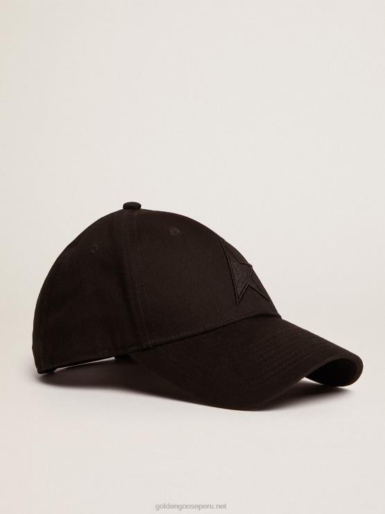 FDVPX377 Golden Goose mujer gorra de beisbol negra con estrella