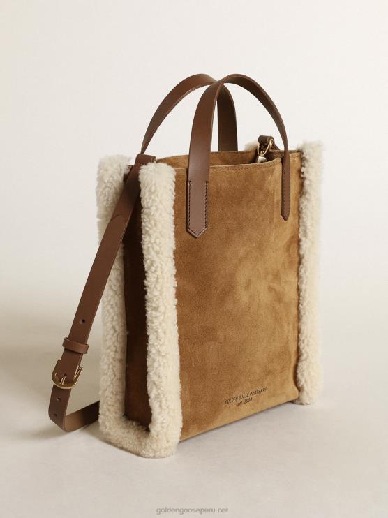 FDVPX457 Golden Goose mujer Minibolso california de piel de ante con ribete de borrego
