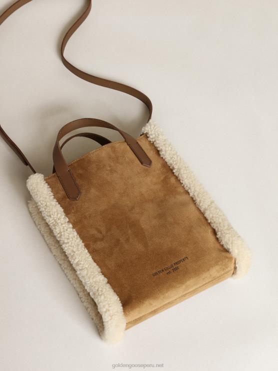 FDVPX457 Golden Goose mujer Minibolso california de piel de ante con ribete de borrego
