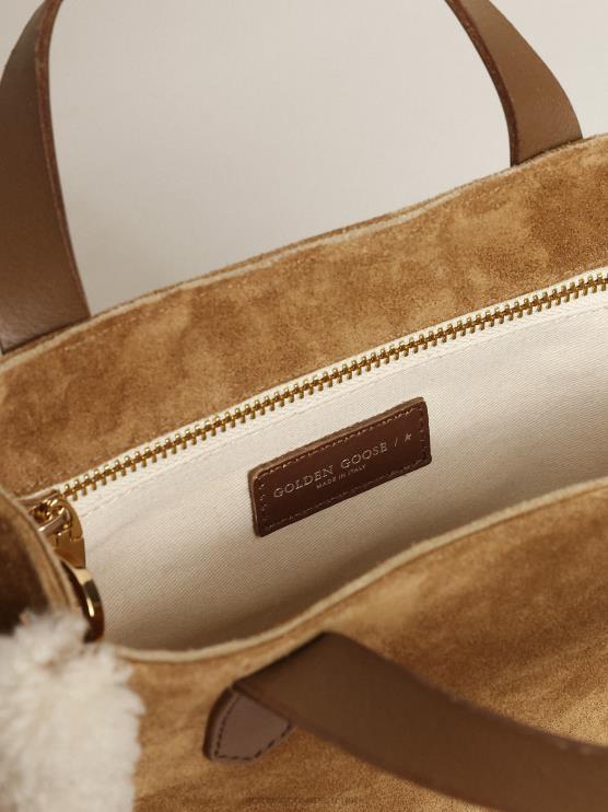 FDVPX457 Golden Goose mujer Minibolso california de piel de ante con ribete de borrego