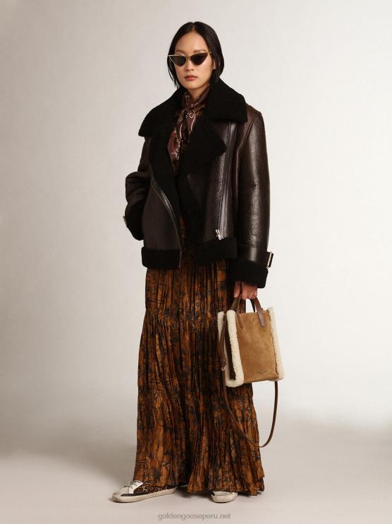 FDVPX457 Golden Goose mujer Minibolso california de piel de ante con ribete de borrego