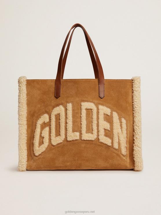 FDVPX493 Golden Goose mujer bolso east-west california en piel serraje con borrego