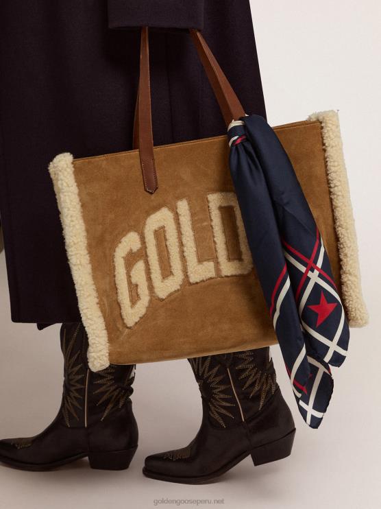 FDVPX493 Golden Goose mujer bolso east-west california en piel serraje con borrego
