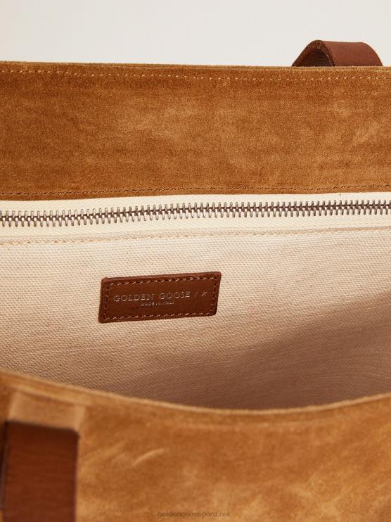 FDVPX493 Golden Goose mujer bolso east-west california en piel serraje con borrego