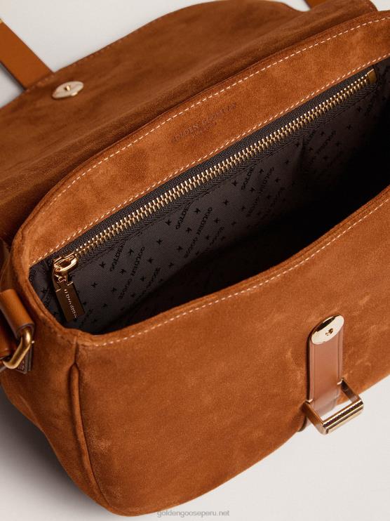 FDVPX469 Golden Goose mujer bolso rodeo mediano de ante color ron
