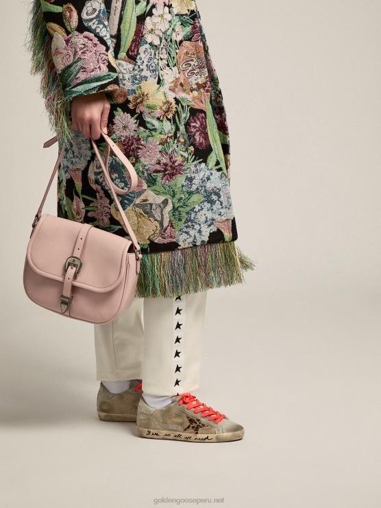 FDVPX480 Golden Goose mujer bolso rodeo mediano de piel color rosa cuarzo