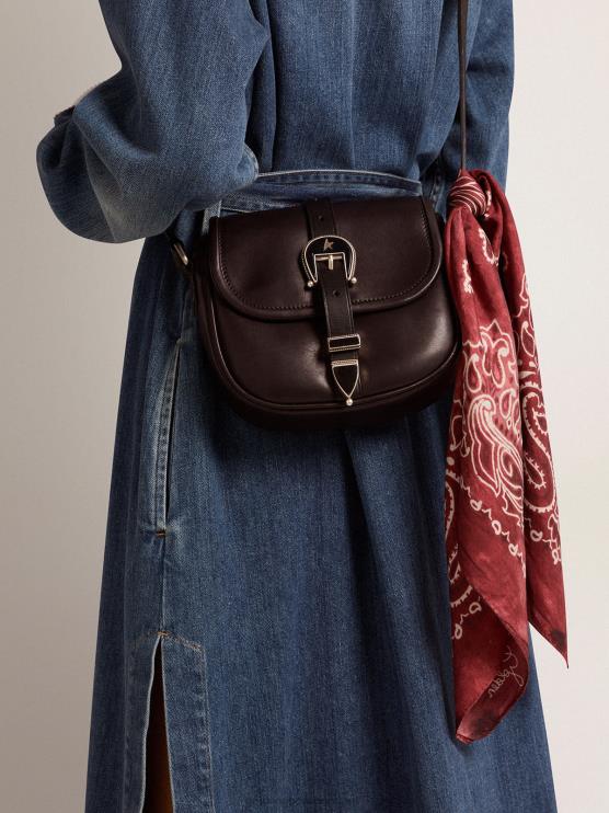 FDVPX490 Golden Goose mujer bolso rodeo pequeño de piel negra