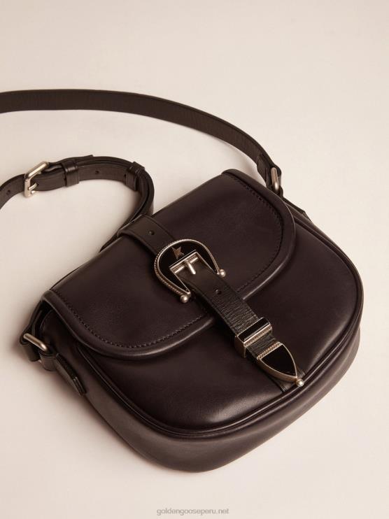 FDVPX490 Golden Goose mujer bolso rodeo pequeño de piel negra