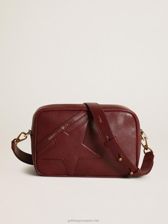 FDVPX442 Golden Goose mujer Bolso estrella de piel color burdeos con estrella tono sobre tono
