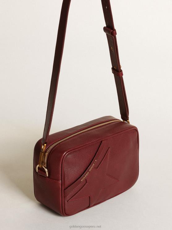 FDVPX442 Golden Goose mujer Bolso estrella de piel color burdeos con estrella tono sobre tono