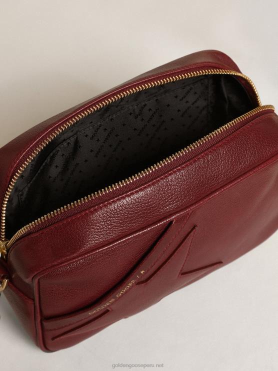 FDVPX442 Golden Goose mujer Bolso estrella de piel color burdeos con estrella tono sobre tono