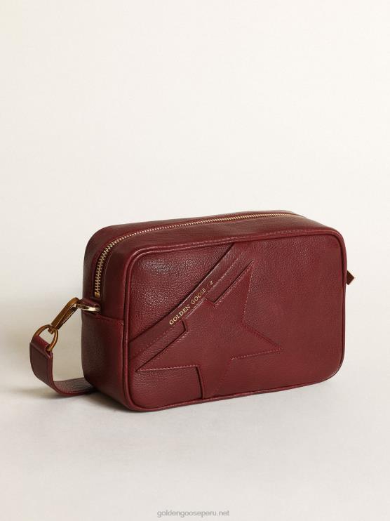 FDVPX442 Golden Goose mujer Bolso estrella de piel color burdeos con estrella tono sobre tono