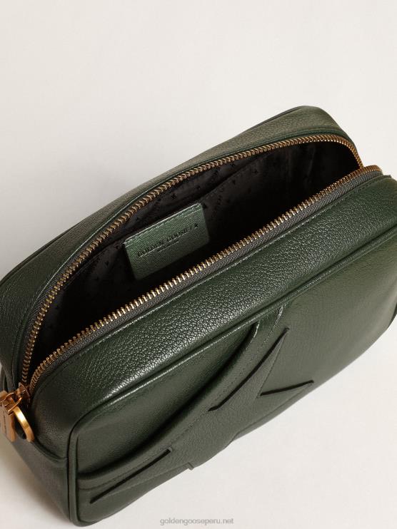 FDVPX444 Golden Goose mujer bolso star de piel verde oscuro con estrella tono sobre tono