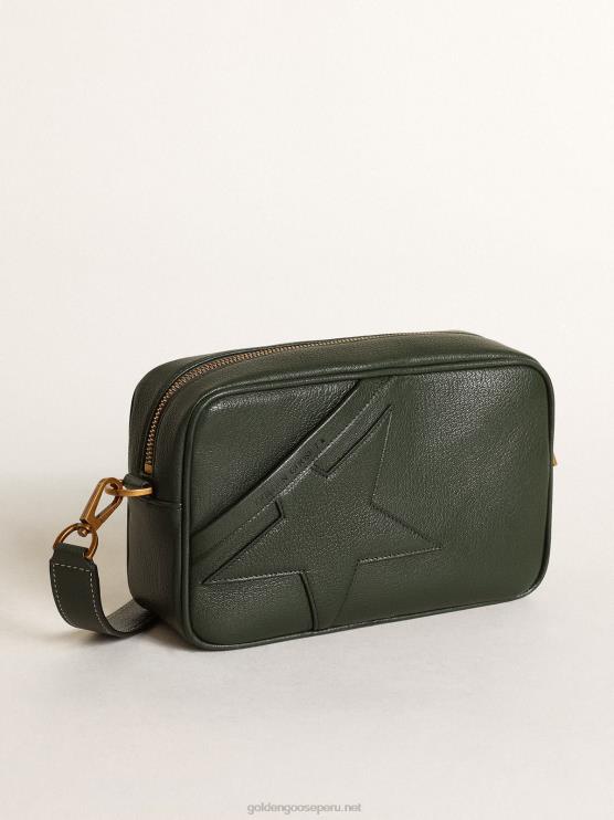FDVPX444 Golden Goose mujer bolso star de piel verde oscuro con estrella tono sobre tono