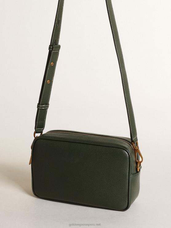 FDVPX444 Golden Goose mujer bolso star de piel verde oscuro con estrella tono sobre tono
