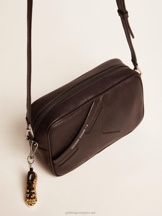 FDVPX451 Golden Goose mujer bolso estrella negro elaborado en piel martillada