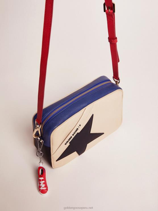 FDVPX465 Golden Goose mujer bolso estrella elaborado en piel granulada con estrella negra