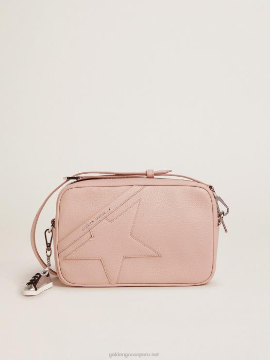 FDVPX483 Golden Goose mujer bolso star de piel martillada rosa cuarzo con estrella tono sobre tono