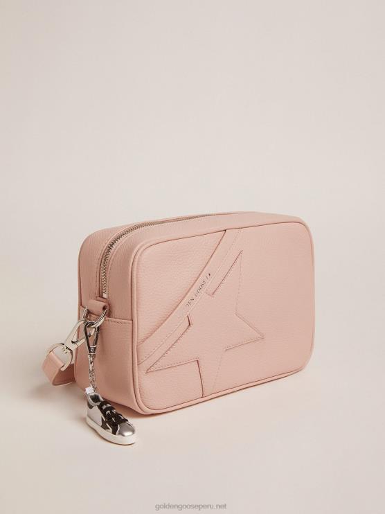 FDVPX483 Golden Goose mujer bolso star de piel martillada rosa cuarzo con estrella tono sobre tono