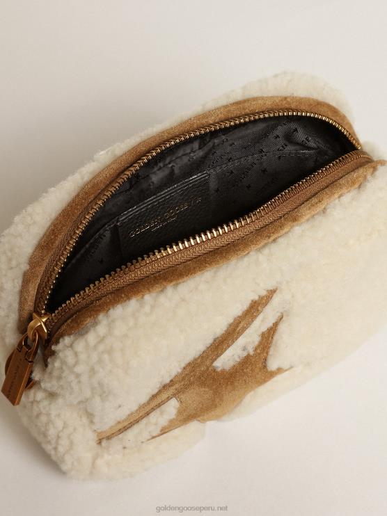 FDVPX455 Golden Goose mujer bolso mini estrella de borrego beige con estrella de ante