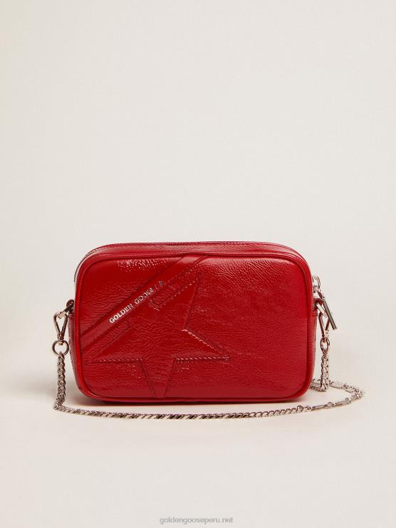 FDVPX470 Golden Goose mujer bolso mini estrella de charol rojo con estrella tono sobre tono
