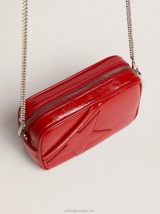 FDVPX470 Golden Goose mujer bolso mini estrella de charol rojo con estrella tono sobre tono