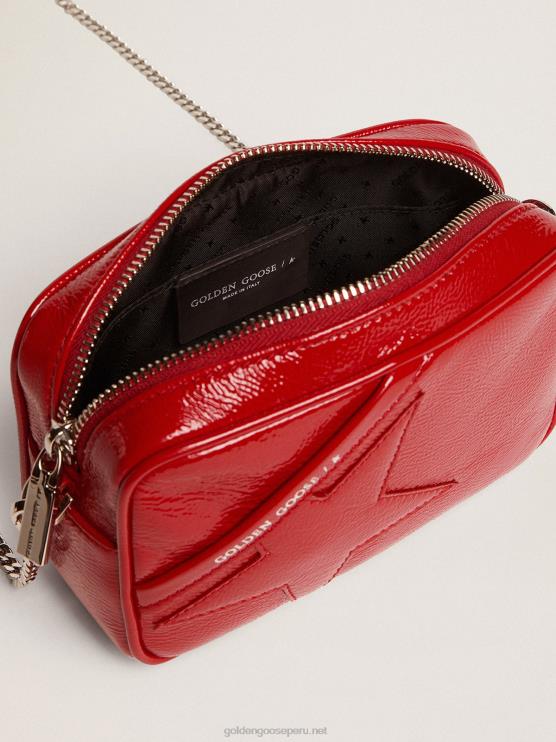 FDVPX470 Golden Goose mujer bolso mini estrella de charol rojo con estrella tono sobre tono