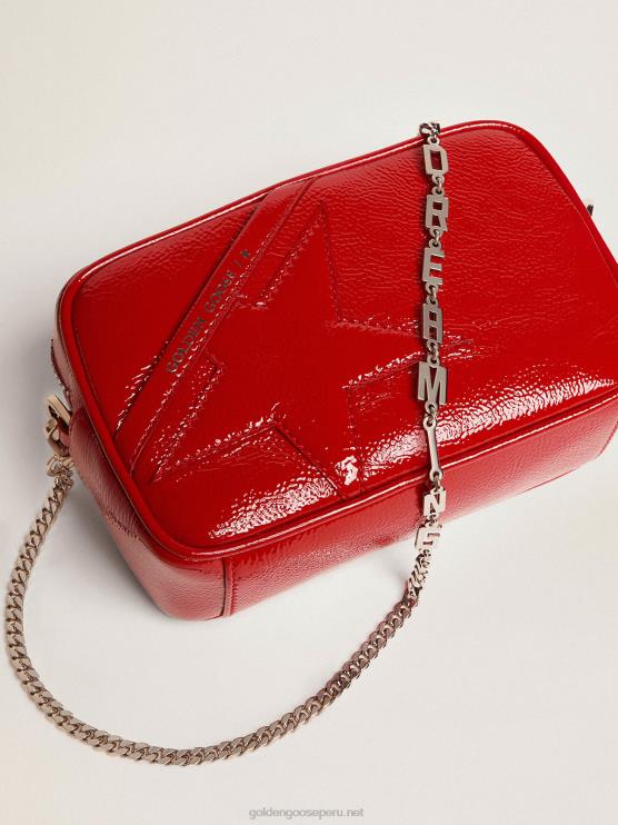 FDVPX470 Golden Goose mujer bolso mini estrella de charol rojo con estrella tono sobre tono