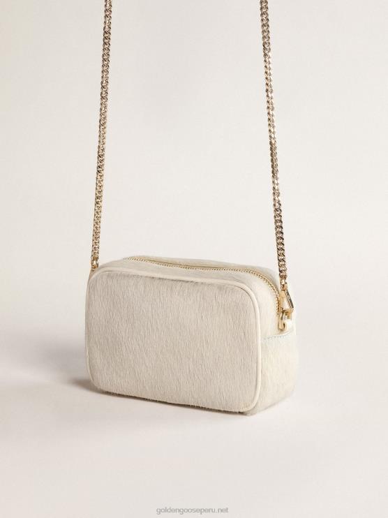 FDVPX485 Golden Goose mujer bolso mini estrella en piel heritage blanco con estrella tono sobre tono