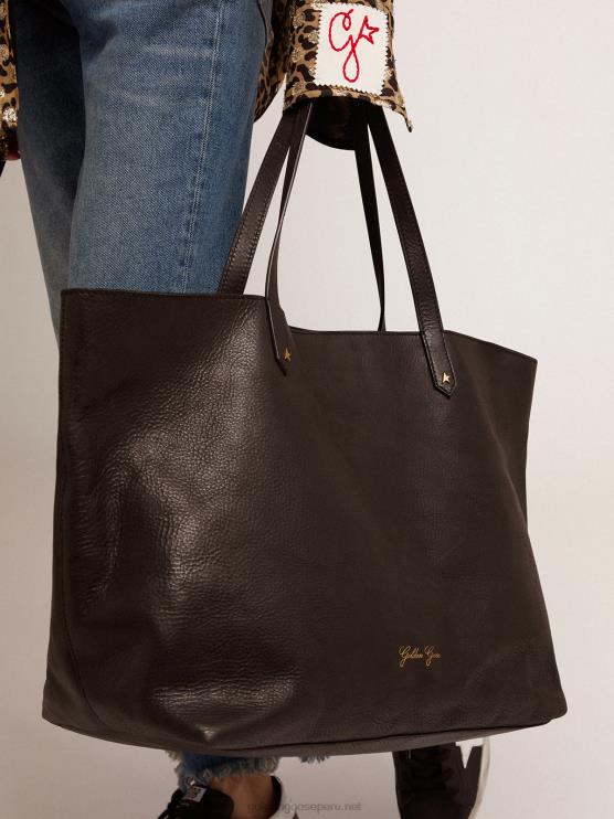 FDVPX474 Golden Goose mujer bolso pasadena negro con logo dorado en el frente