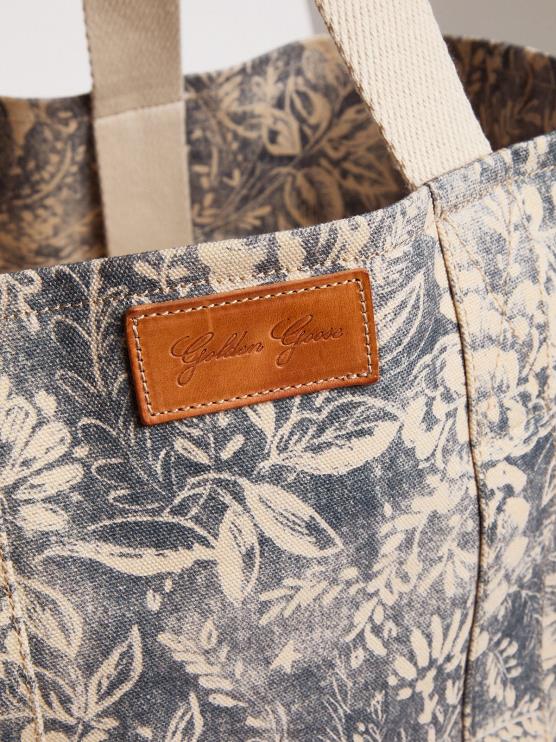 FDVPX452mujer bolso oceánico de lona de la colección cápsula golden resort en azul vintage con detalles en contraste