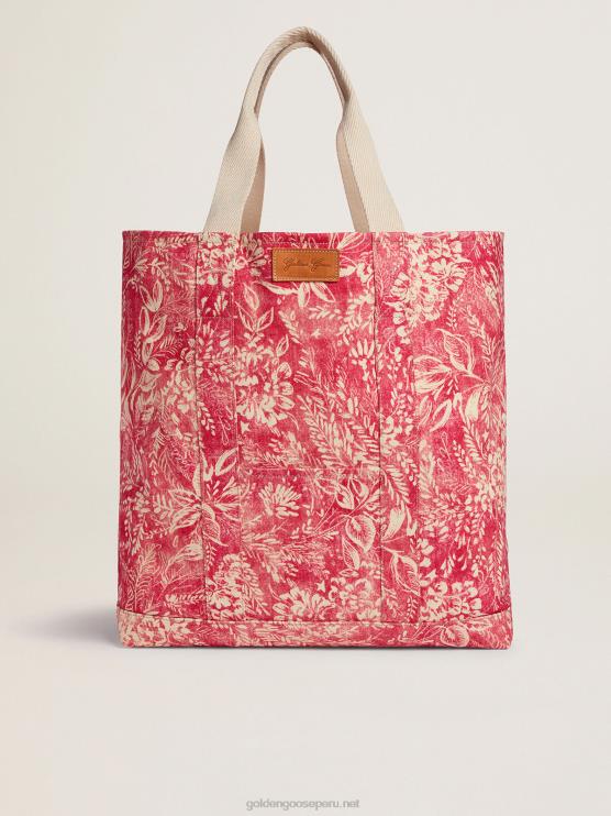 FDVPX456mujer Bolso ocean de lona de la colección cápsula golden resort en rojo vintage con detalles en contraste