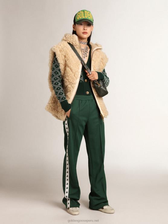 FDVPX1005 Golden Goose mujer Chaleco reversible de piel de cordero en color crudo de la colección Journey