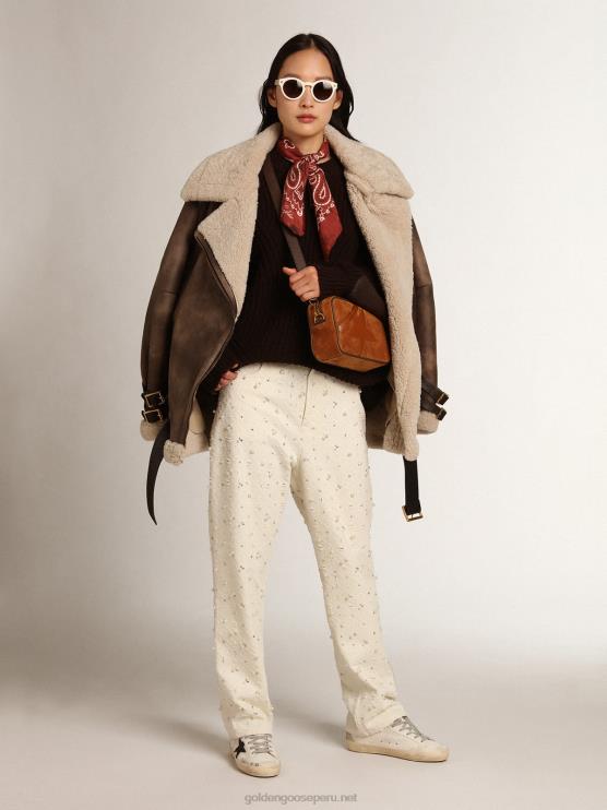 FDVPX1037 Golden Goose mujer chaqueta de piel de oveja chelsey de la colección Journey