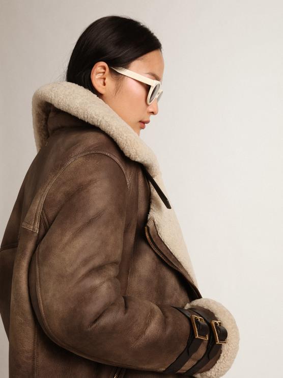 FDVPX1037 Golden Goose mujer chaqueta de piel de oveja chelsey de la colección Journey