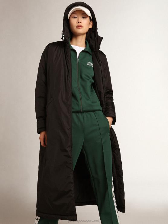 FDVPX998 Golden Goose mujer chamarra acolchada con capucha hasta los tobillos black star collection