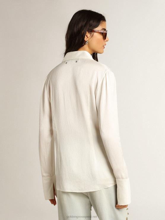 FDVPX938 Golden Goose mujer camisa slim color pergamino