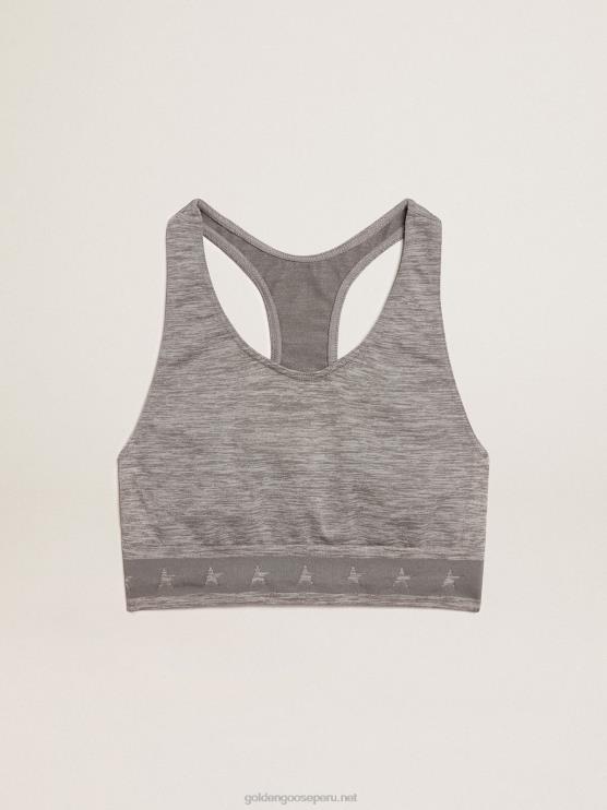 FDVPX984 Golden Goose mujer top deportivo gris jaspeado