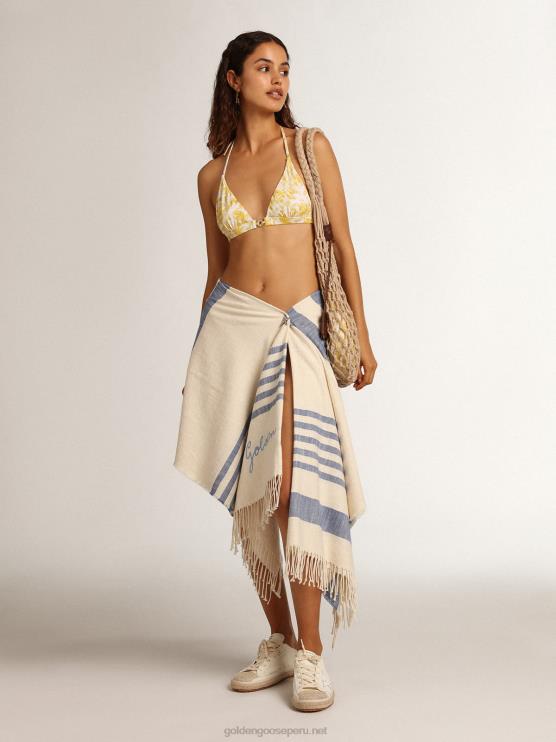 FDVPX1008 Golden Goose mujer bikini resort collection con estampado amarillo limón