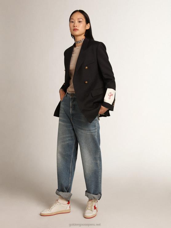 FDVPX1003 Golden Goose mujer jersey de la colección en lana merino marrón claro