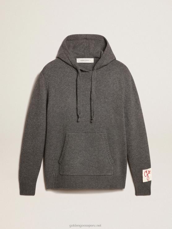 FDVPX988 Golden Goose mujer sudadera de mezcla de cachemir gris con capucha