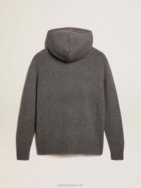FDVPX988 Golden Goose mujer sudadera de mezcla de cachemir gris con capucha
