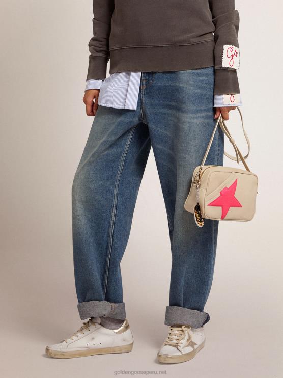 FDVPX1020 Golden Goose mujer colección kim jeans con lavado medio