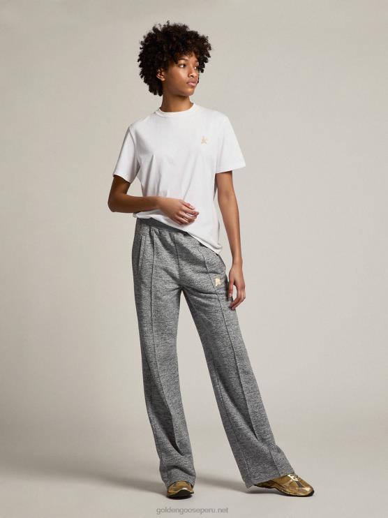 FDVPX1039 Golden Goose mujer Joggers grises con estrella dorada delante