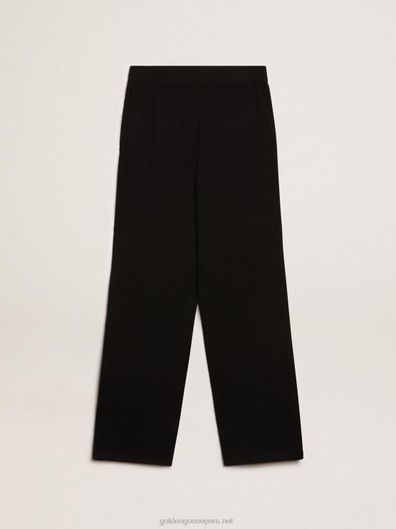 FDVPX929 Golden Goose mujer Joggers negros de mezcla de cachemira