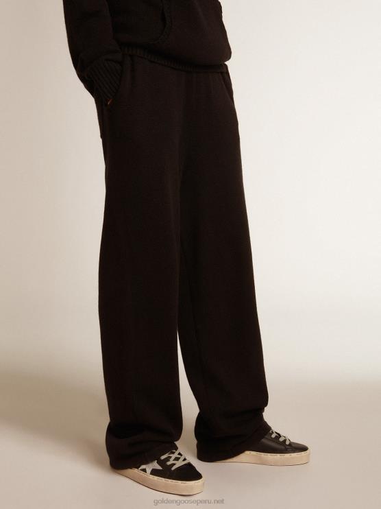 FDVPX929 Golden Goose mujer Joggers negros de mezcla de cachemira